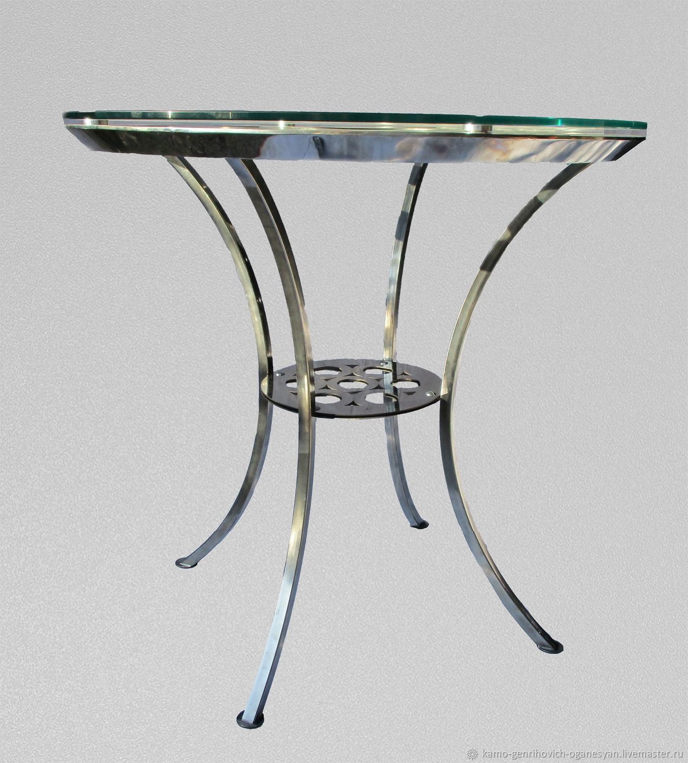 Каллисто 1 стол стеклянный бронза