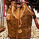Винтаж: Оригинальная сумка-ведро Visetos из кожи унисекс от MCM. Сумки винтажные. Chic bags. Интернет-магазин Ярмарка Мастеров.  Фото №2