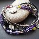 Bracelet 'To the roots' jadeite, spinel, amethyst, 925, Bead bracelet, Moscow,  Фото №1