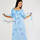 Embroidered Dress,Vyshyvanka Dress, Blue Dress. Dresses. 'Viva'. Online shopping on My Livemaster.  Фото №2