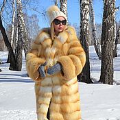 Одежда handmade. Livemaster - original item The fur coat of the Siberian red Fox hooded. Cross.. Handmade.