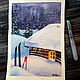 Watercolor painting of a Snowy cabin in the mountains. Pictures. ARTMADE watercolor and oil painting. Online shopping on My Livemaster.  Фото №2