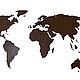 Деревянная карта мира на стену 80х40 см, орех, Карты мира, Москва,  Фото №1