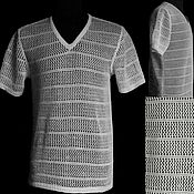 Мужская одежда handmade. Livemaster - original item 100%Linen Men`s T-shirt Mesh fine .. Handmade.