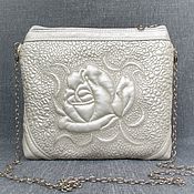 Свадебный салон handmade. Livemaster - original item Handbag clutch Rose, white wedding clutch, handbag for the bride, 331. Handmade.