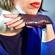 Leather fingerless gloves Purple, Avtoledi, Gloves, Dusseldorf,  Фото №1
