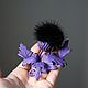 Order Brooch Thistles made of leather and fur. SM Tallya. Livemaster. . Brooches Фото №3