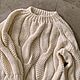 Свитеры: Вязаный свитер спицами женский оверсайз реглан спицами