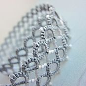 Комплект украшений браслет и серьги плетеные бежевый легкий