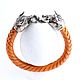 Bull (Taurus) Bracelet | Bronze | Premium Leather, Braided bracelet, Moscow,  Фото №1