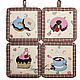 Order Set of potholders - ' Pirozhenki '. Naughty FancyWork (applique4you). Livemaster. . Potholders Фото №3