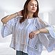 Loose-fit cotton and lace blouse in Adele's boho style, Blouses, Tashkent,  Фото №1