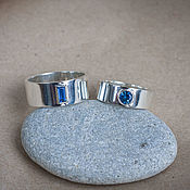 Украшения handmade. Livemaster - original item Unusual engagement rings with sapphires 