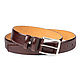 Dark Cognac Belt Men's Brown Italian leather, Straps, Riga,  Фото №1
