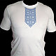 T-shirt Slavic amulet Alatyr. 100% cotton. Cross-stitch the collar. When ordering please specify t-shirt size, optional - t-shirt color and embroidery.