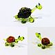 Collectible micro figurine made of colored glass Turtle lightnin, Miniature figurines, Moscow,  Фото №1