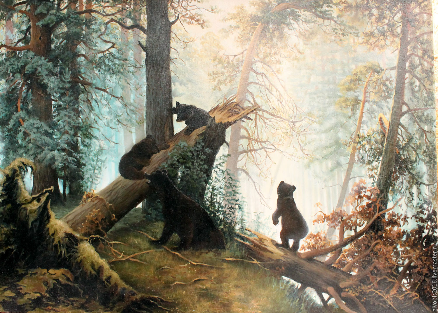 Художник автор картины утро в сосновом лесу
