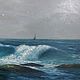 Винтаж: Картина «Морской залив». Картины винтажные. Антиквариат и Винтаж. Интернет-магазин Ярмарка Мастеров.  Фото №2
