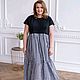 NATALINI 3XL Бохо платье макси с оборками трикотаж и батист. Платья. NATALINI. Ярмарка Мастеров.  Фото №4