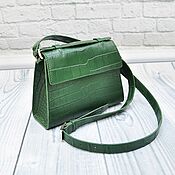Сумки и аксессуары handmade. Livemaster - original item Crossbody bag made of genuine crocodile leather, in green color!. Handmade.
