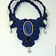 Soutache necklace with dumortierite ' Midnight'. Necklace. Soutazhe tale. My Livemaster. Фото №4