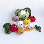 Куклы и игрушки handmade. Livemaster - original item Amigurumi dolls and toys: Vegetable set 
