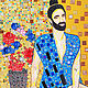 Young Gustav Klimt. Painting mosaic graphics portrait of a man erotica. Pictures. House of the Sun (irina-bast). Online shopping on My Livemaster.  Фото №2