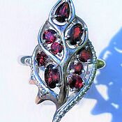 Украшения handmade. Livemaster - original item Ring with natural pomegranates 