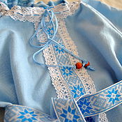 Одежда детская handmade. Livemaster - original item The Russian Dress for the girl - blue. Handmade.