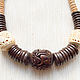 Beads 'Black and white bone' carved bone and wood. Necklace. art-o-bus. Online shopping on My Livemaster.  Фото №2