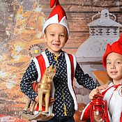 Одежда handmade. Livemaster - original item The elf costume Santa`s helper red hat waistcoat costume for a photo shoot. Handmade.