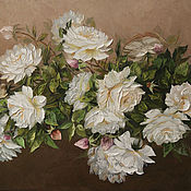 Картины и панно handmade. Livemaster - original item Pictures: White roses.. Handmade.