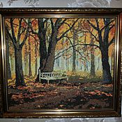Картина вышитая крестом "Осеннй пейзаж"