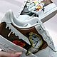 Кроссовки белые Nike Air Force унисекс, кастом, ручная роспись, Дали. Кроссовки. Olgavolgoart. Роспись одежды и обуви. Кастом. Ярмарка Мастеров.  Фото №12