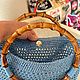 Сумка-тоут вязаная крючком из рафии голубая. Сумка-тоут. Подарки  IrishcrochetGift. Ярмарка Мастеров.  Фото №8
