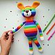 Rainbow puppy dog knitted plush Soft toy Dog. Stuffed Toys. sunnytoys-gifts. My Livemaster. Фото №5