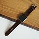 Ремешок для часов Apple Watch "Шоколад". Ремешок для часов. Часовые ремешки (Елена). Ярмарка Мастеров.  Фото №5
