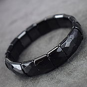 Украшения handmade. Livemaster - original item Natural Black Tourmaline Cut Bracelet. Handmade.