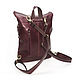Women's leather Burgundy sidoni Fashion backpack bag. CP31-682. Backpacks. Natalia Kalinovskaya. My Livemaster. Фото №6