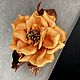 Copy of Copy of Flower from leather brooch peony, Brooches, Chernogolovka,  Фото №1