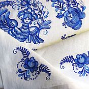 Синий махровый халат с вышивкой 15101 Именной халат мужской