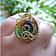 Order Brass ring with stained glass insert ' Other snails'. IVA rainbow art. Livemaster. . Rings Фото №3