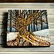 Sketchbook wood cover 22x22sm "Winter tree", Sketchbooks, Moscow,  Фото №1