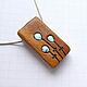 Wooden pendant with turquoise, Pendant, Pskov,  Фото №1