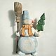 Wooden souvenir toy 'Snowman with Christmas tree', Snowmen, Moscow,  Фото №1