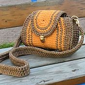 Сумки и аксессуары handmade. Livemaster - original item Crossbody bag: Polyester cord bag mocha and melon color. Handmade.
