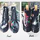 Кастомизация роспись ботинок Dr Martens Алиса в стране чудес Аниме. Ботинки. Наталья Ридная. NataliaDenimArt. Ярмарка Мастеров.  Фото №5