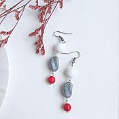 Украшения handmade. Livemaster - original item Earrings Classic Agate coral ceramic beads. Handmade.