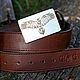 Cinturón de cuero con hebilla de latón negro Cuervo'. Straps. Leather product G.M.G.. Ярмарка Мастеров.  Фото №4