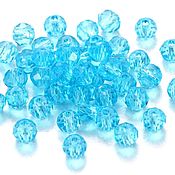 Материалы для творчества handmade. Livemaster - original item Glass beads rondel faceted 3*4 mm, blue beads with a cut. Handmade.